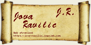 Jova Ravilić vizit kartica